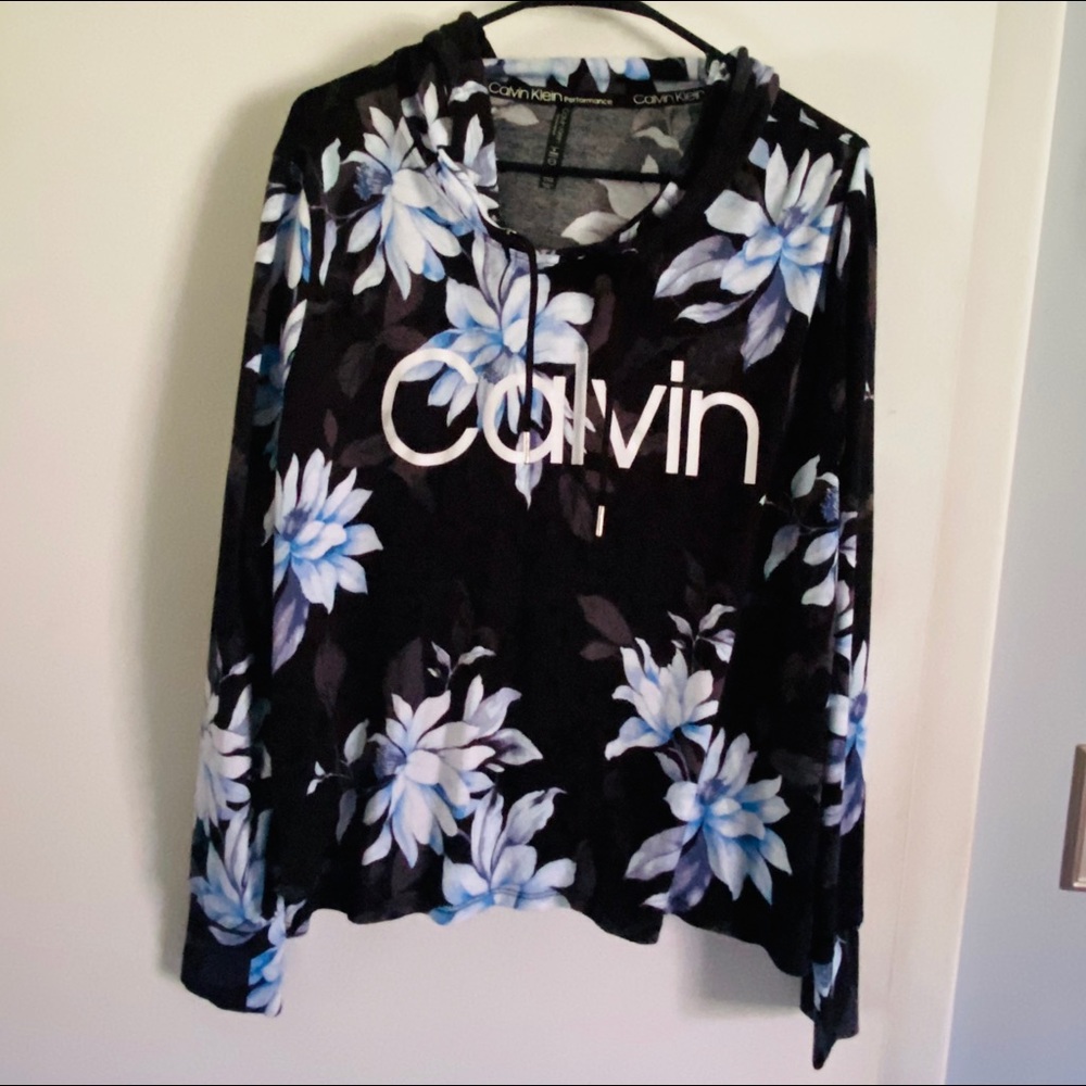 Calvin Klein Performance Floral-Print Logo Hoodie